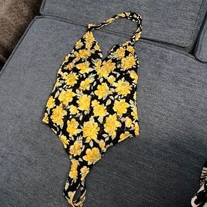 PINK halter mesh bodysuit